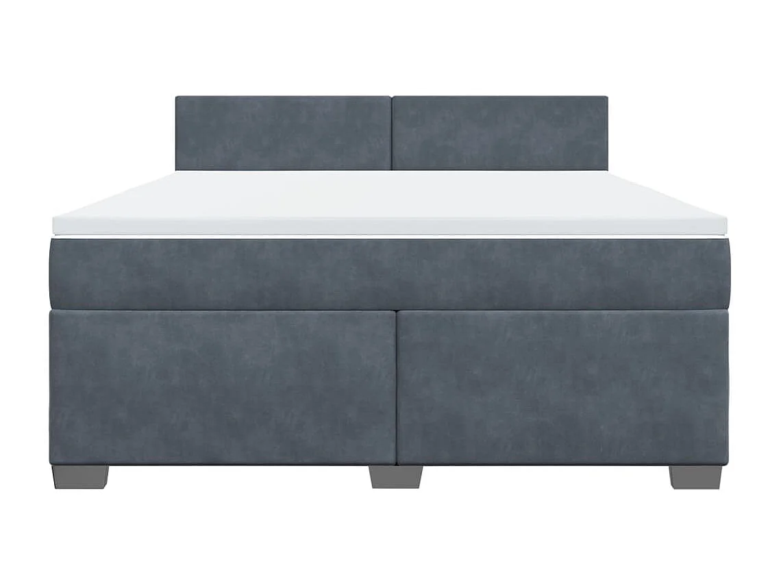 Sommier à lattes de lit et matelas Gris foncé 180x200cm Velours