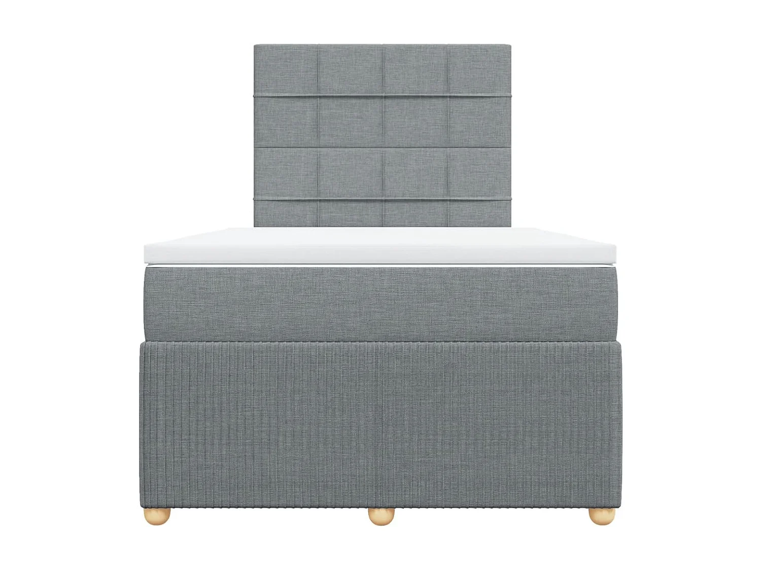 Cama box spring con colchón tela gris claro 120x190 cm