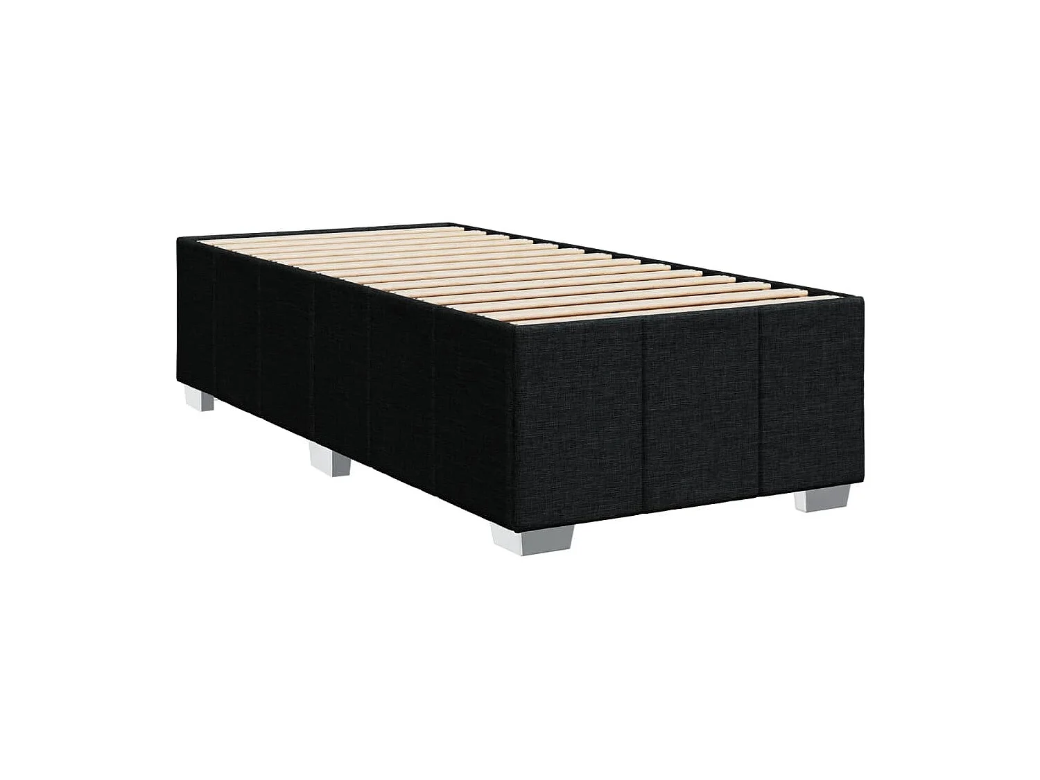 Sommier à lattes de lit et matelas Noir 80x200 cm Tissu