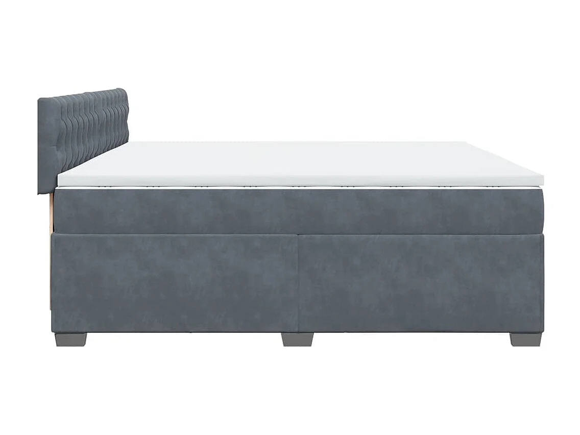 Cama com molas/colchão 200x200 cm veludo cinzento-escuro