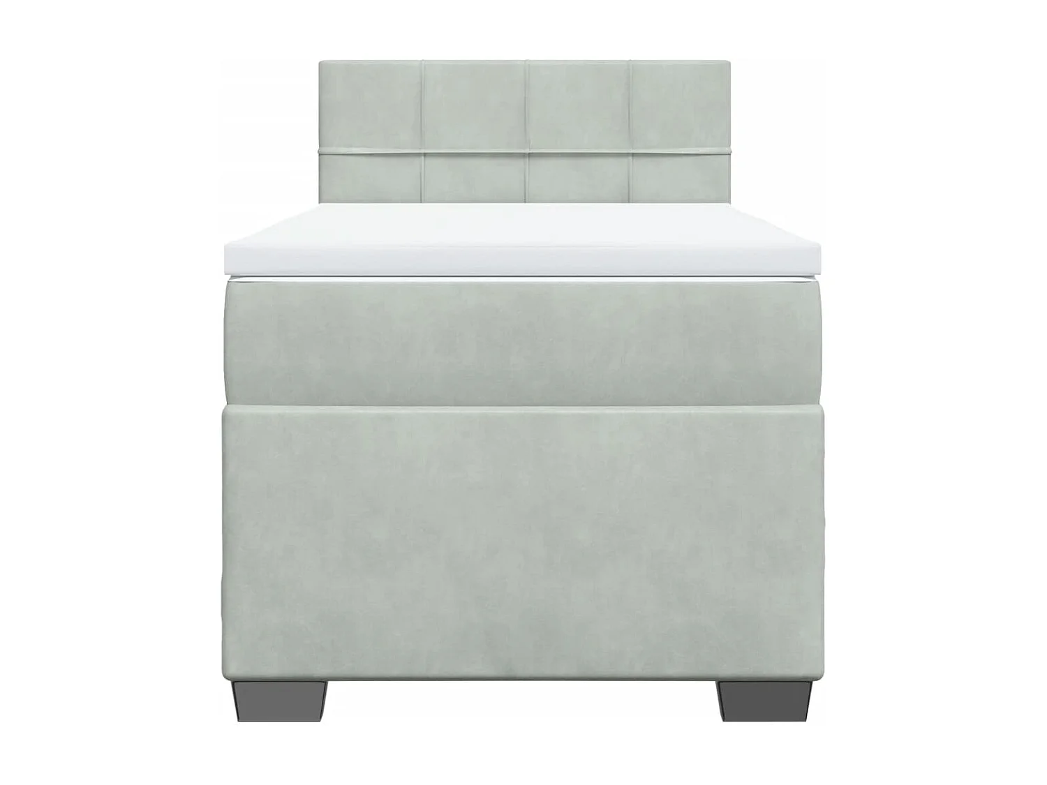 Giroletto a Molle con Materasso Grigio Chiaro 90x190 cm Velluto