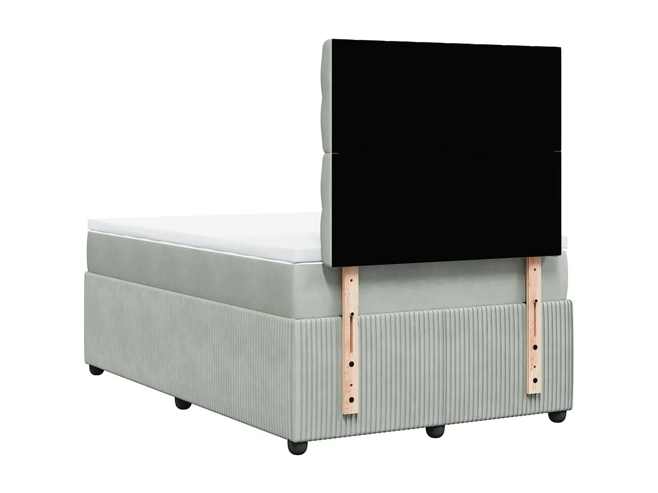 Sommier à lattes de lit et matelas Gris clair 120x200cm Velours