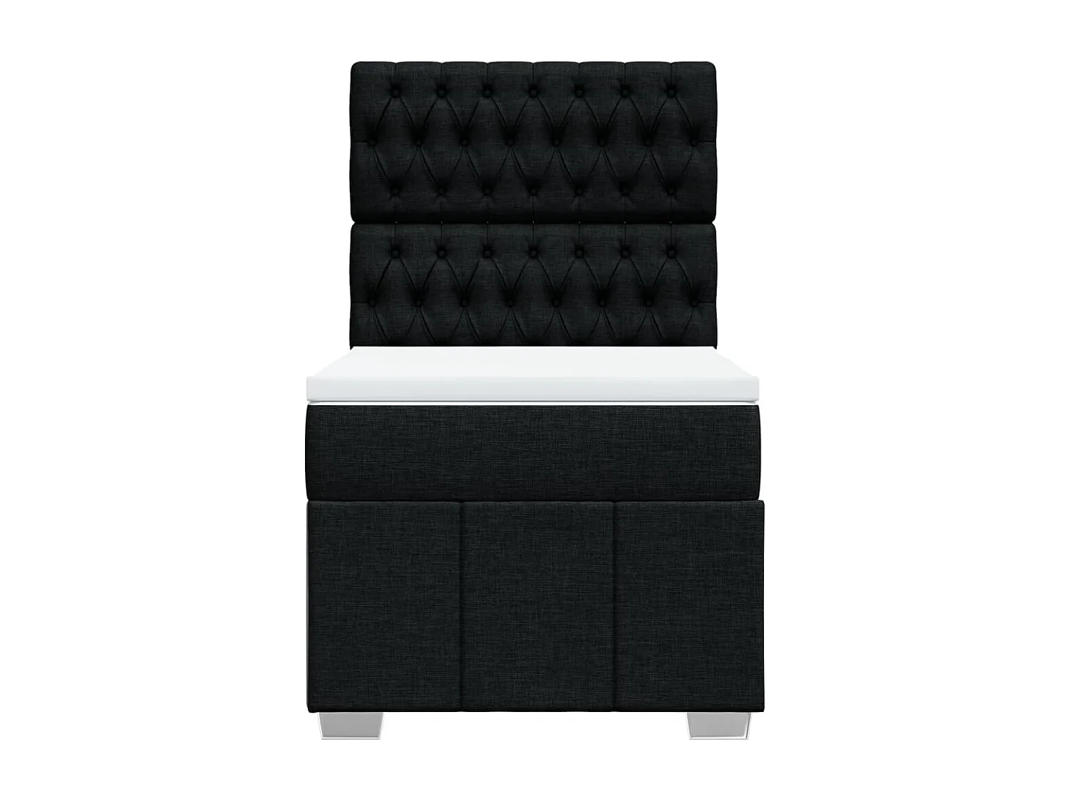 Sommier à lattes de lit et matelas Noir 80x200 cm Tissu