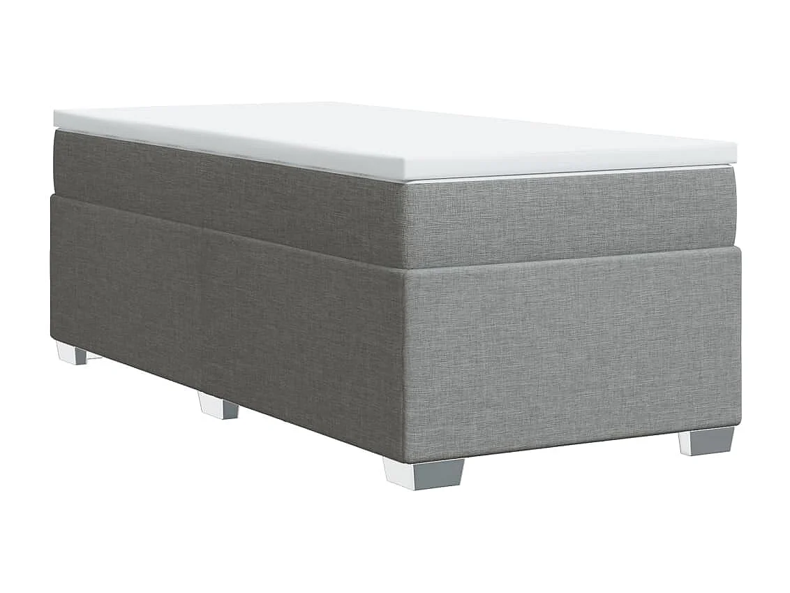 Sommier à lattes de lit et matelas Gris clair 90x190 cm Tissu