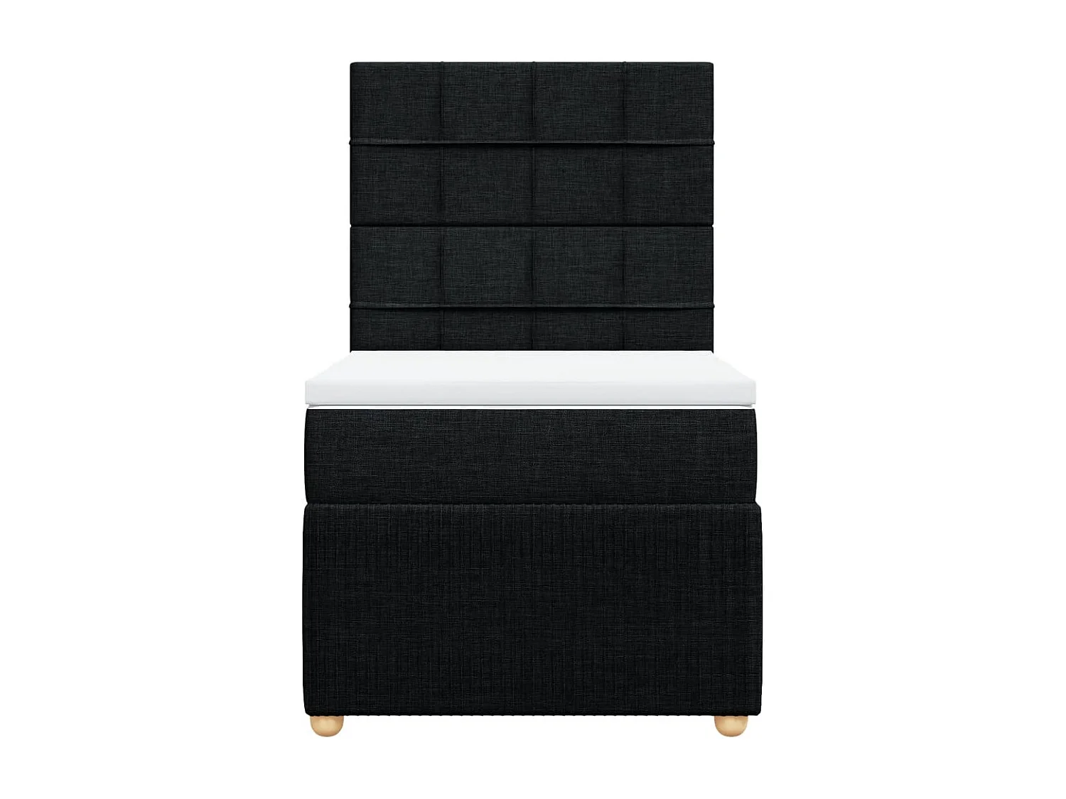 Cama com molas/colchão 80x200 cm tecido preto