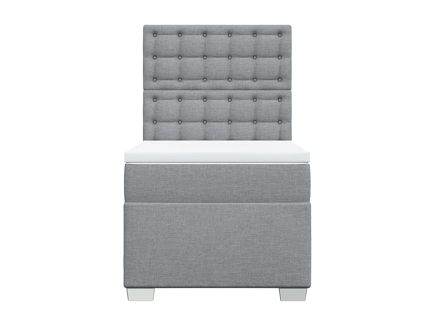 Sommier à lattes de lit et matelas Gris clair 90x190 cm Tissu