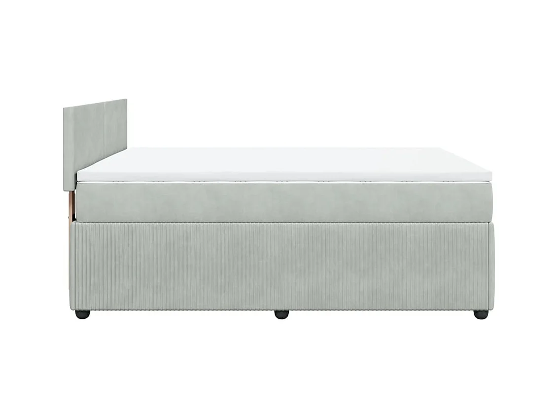 Boxspring met matras fluweel lichtgrijs 140x190 cm