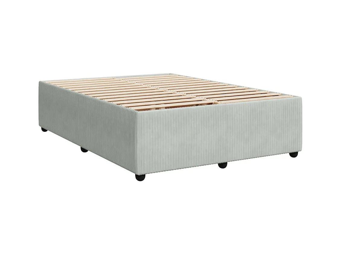 Boxspring met matras fluweel lichtgrijs 140x190 cm