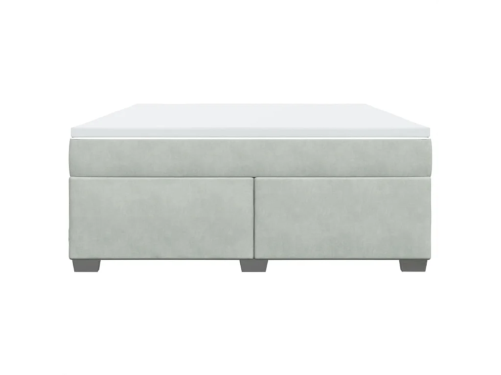 Giroletto a Molle con Materasso Grigio Chiaro 180x200cm Velluto