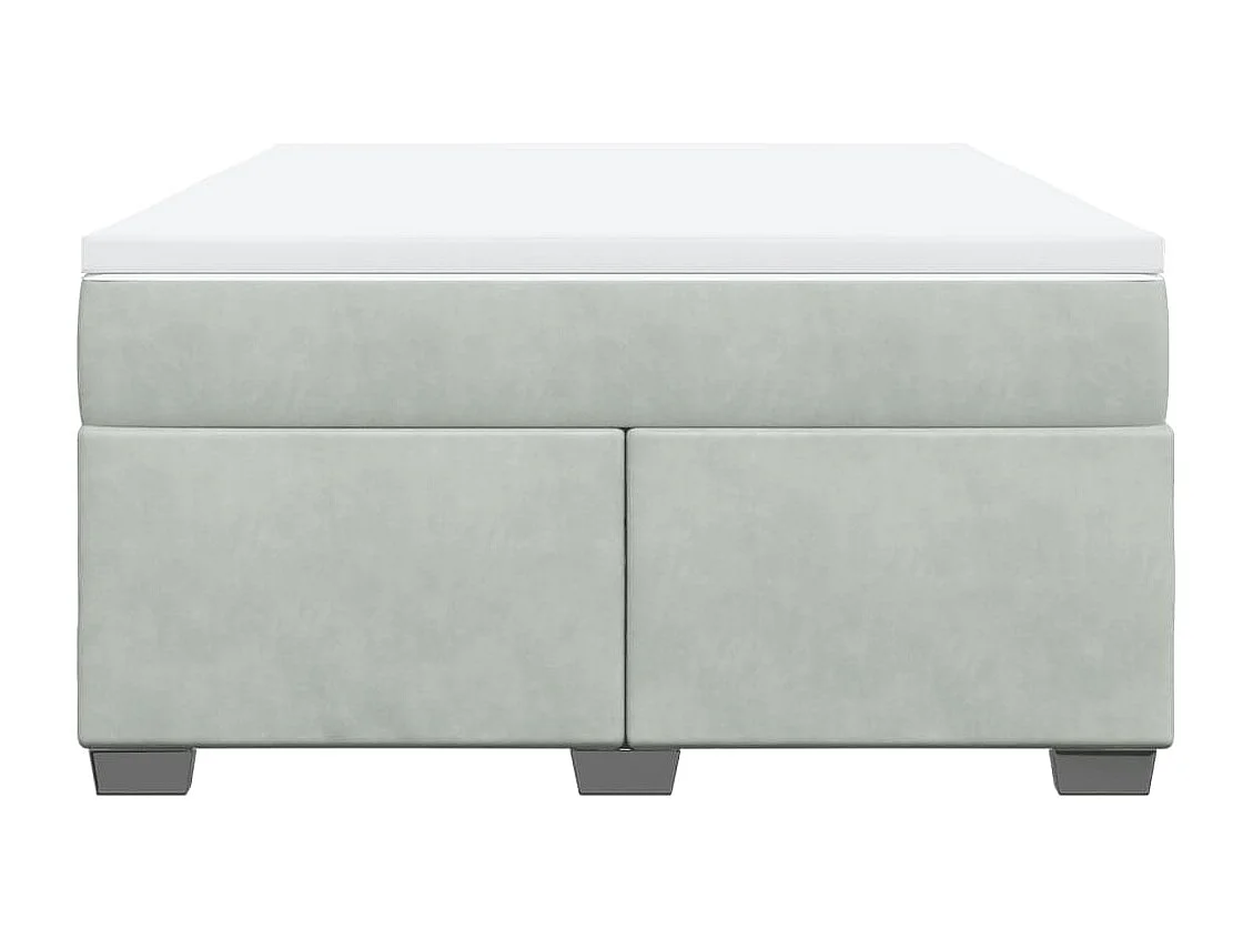 Sommier à lattes de lit et matelas Gris clair 140x190cm Velours