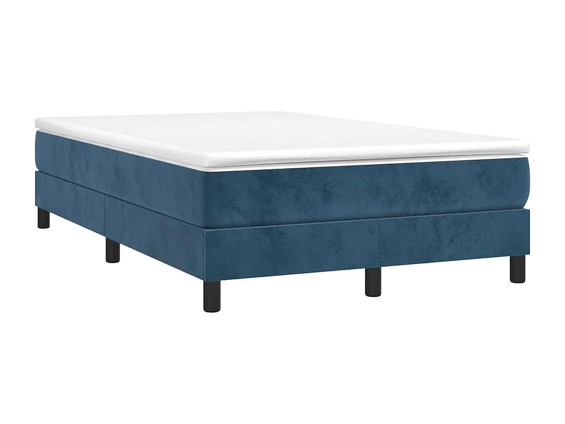 Boxspring met matras fluweel donkerblauw 120x190 cm