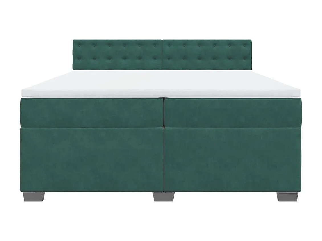 Giroletto a Molle con Materasso Verde Scuro 200x200 cm Velluto