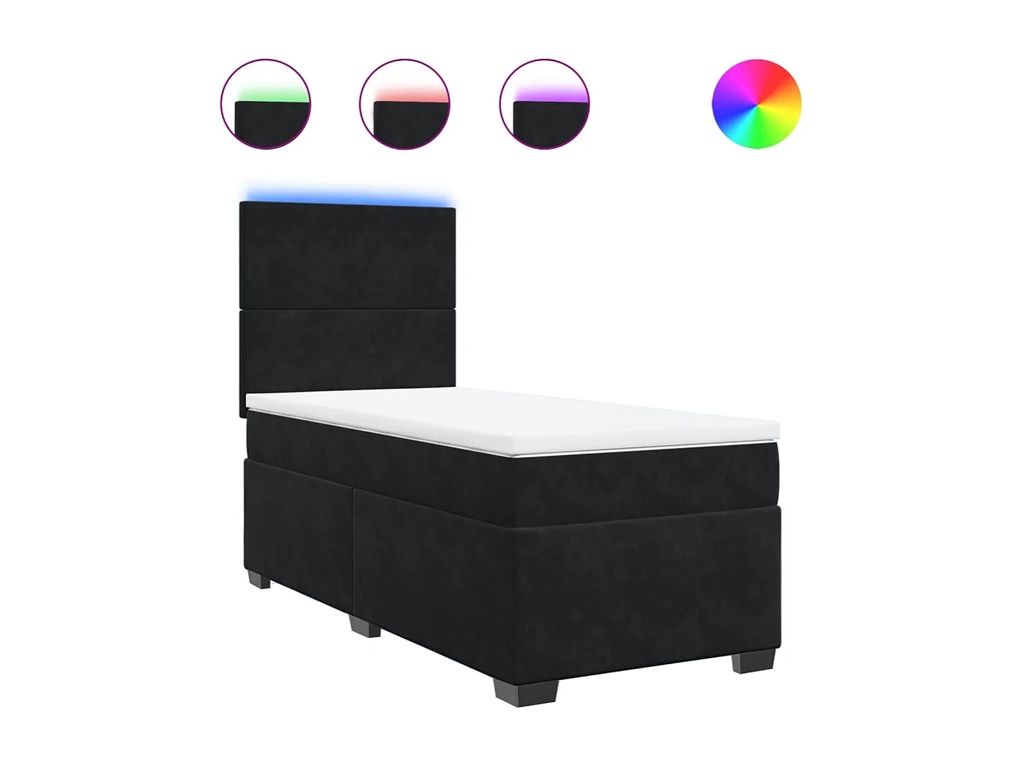 Boxspring met matras fluweel zwart 80x200 cm