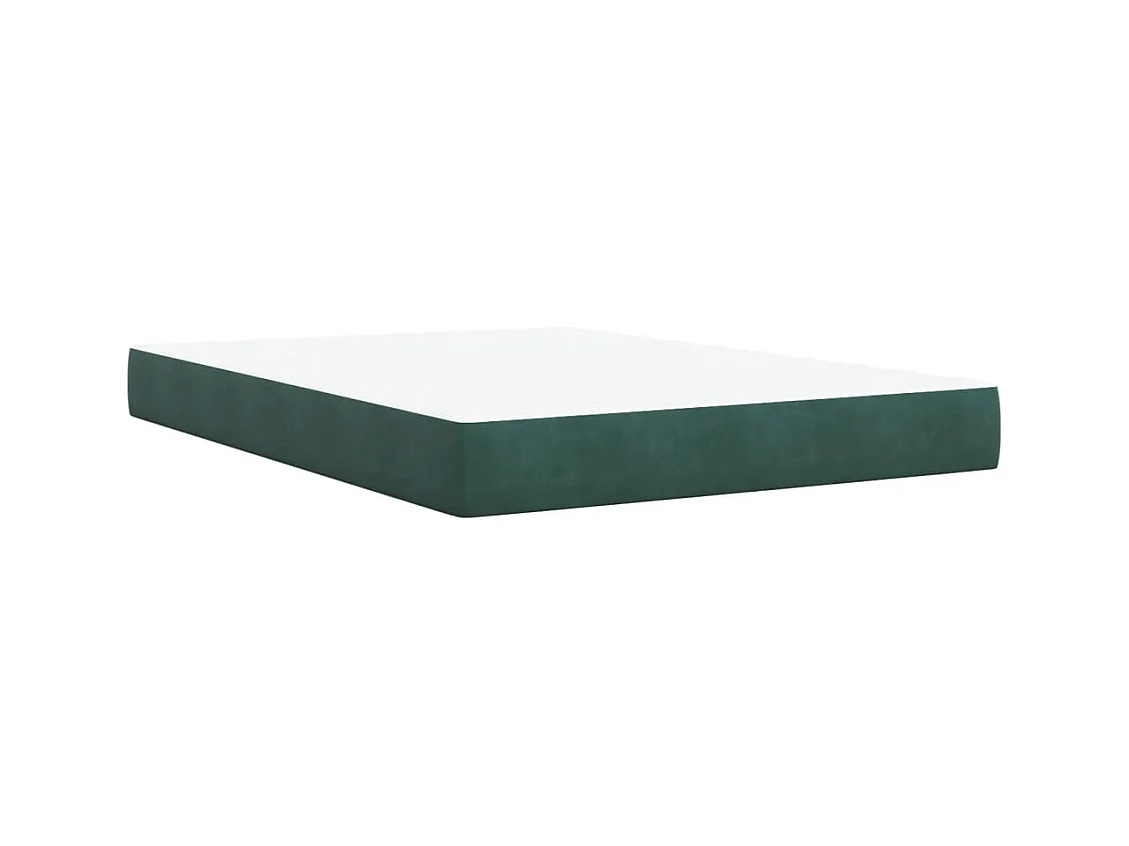 Sommier à lattes de lit et matelas Vert foncé 140x190cm Velours