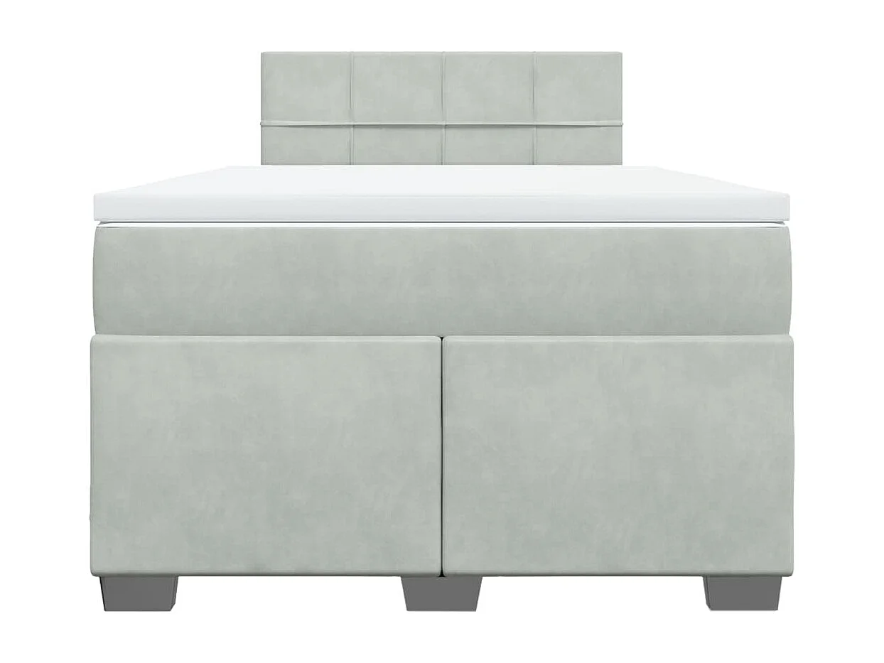 Boxspring met matras fluweel lichtgrijs 120x190 cm