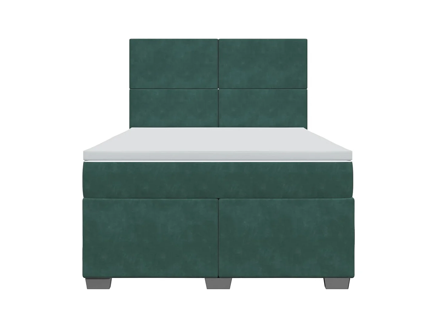 Giroletto a Molle con Materasso Verde Scuro 140x190 cm Velluto