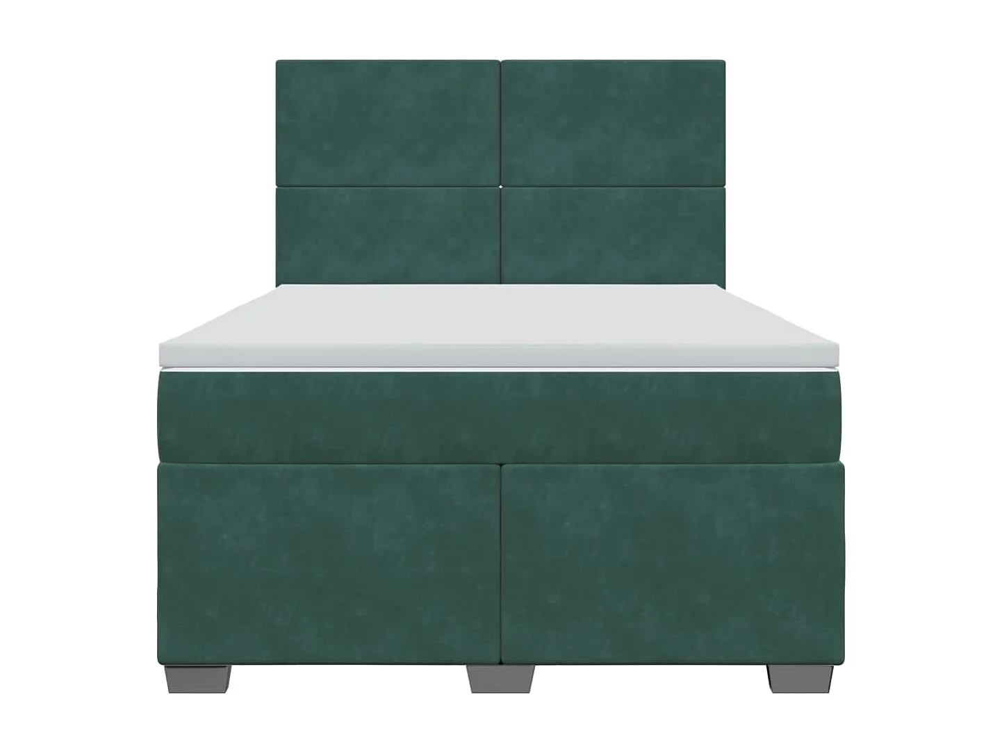 Giroletto a Molle con Materasso Verde Scuro 140x190 cm Velluto