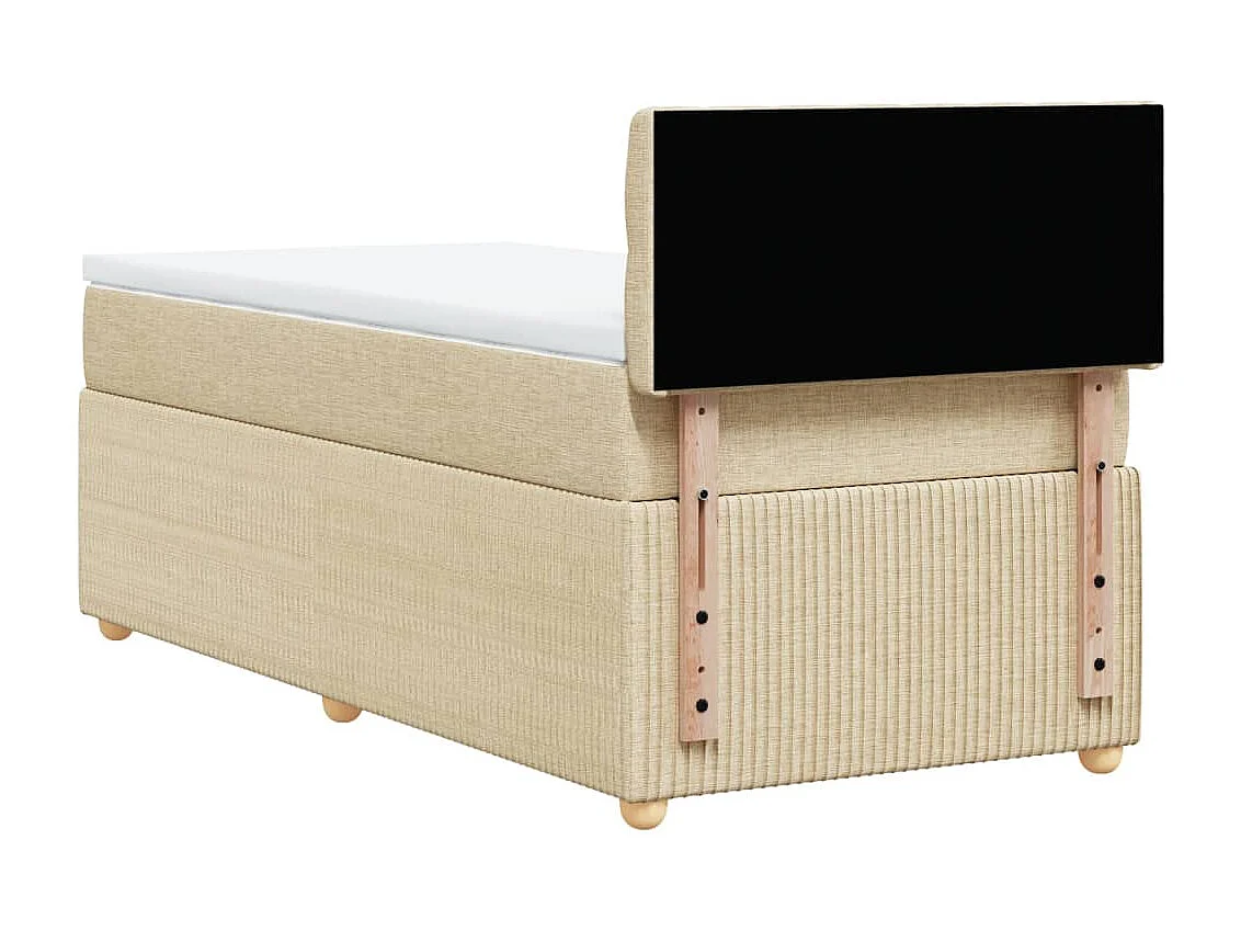 Giroletto a Molle con Materasso Crema 90x190 cm in Tessuto