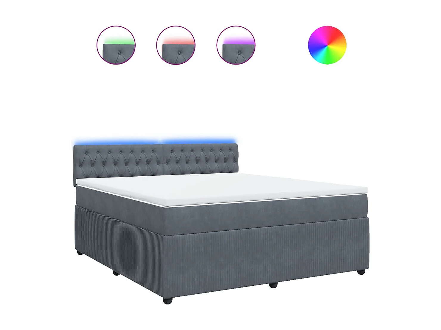 Boxspringbett mit Matratze Dunkelgrau 180x200 cm Samt