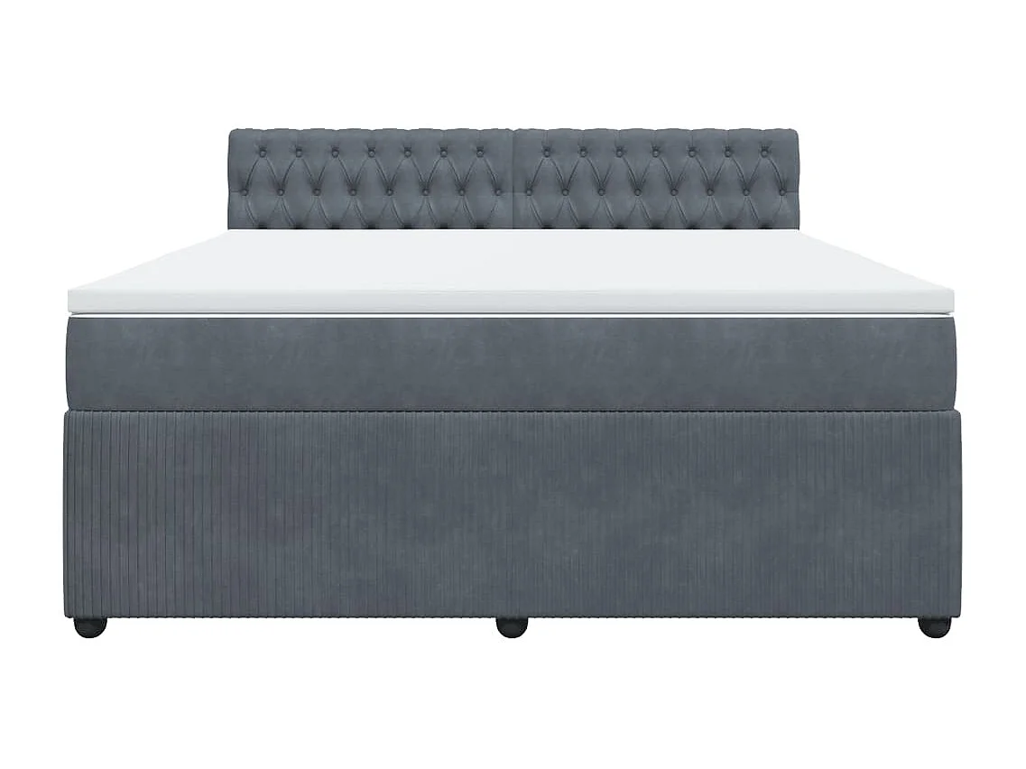 Boxspringbett mit Matratze Dunkelgrau 180x200 cm Samt