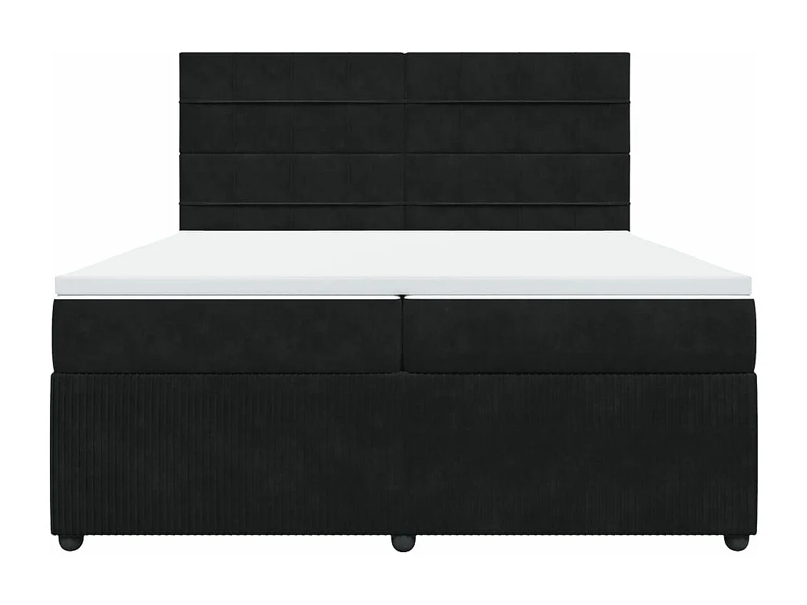 Cama com molas/colchão 200x200 cm veludo preto
