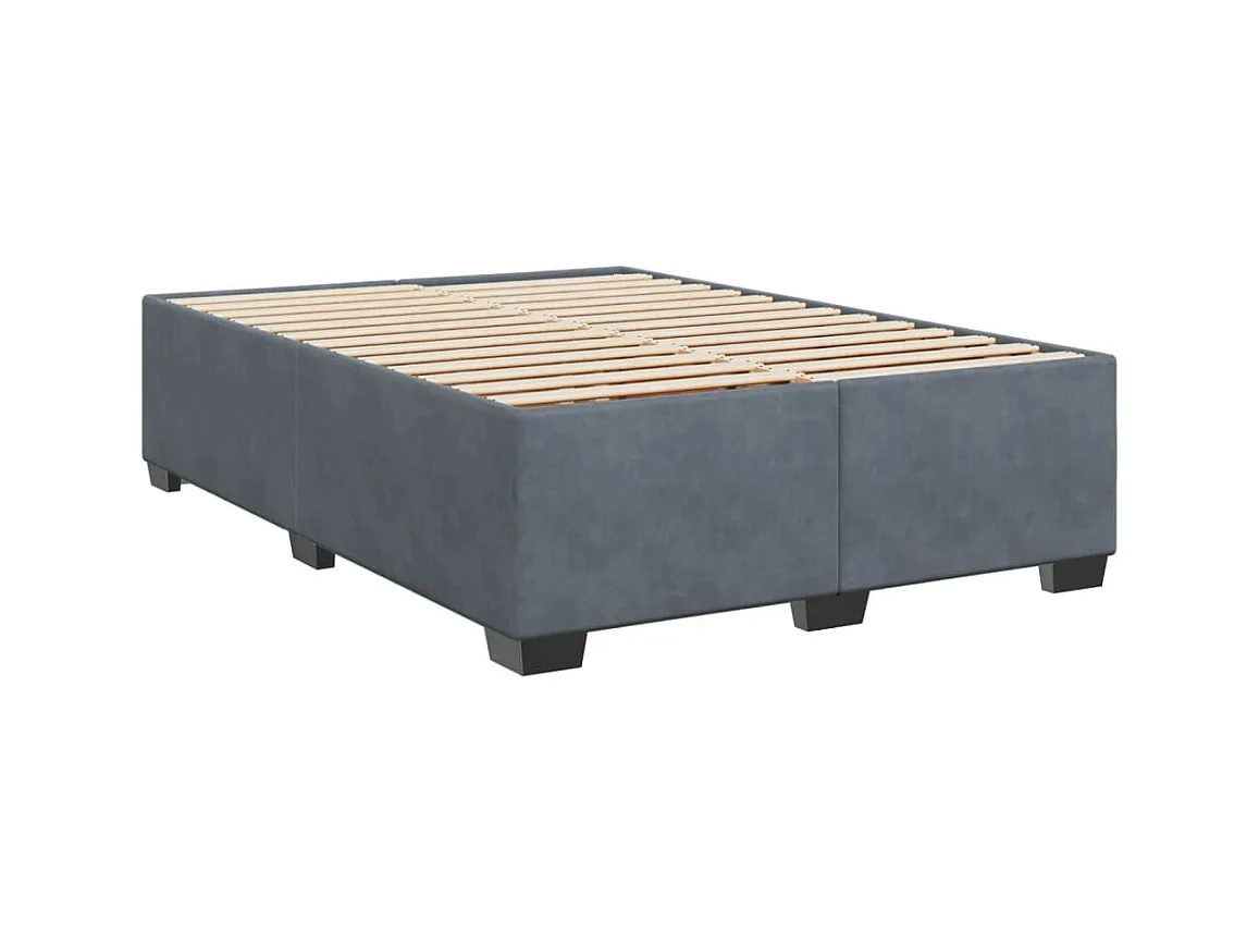 Sommier à lattes de lit et matelas Gris foncé 140x190cm Velours
