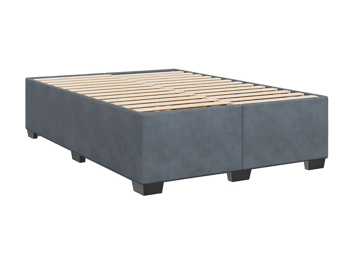 Boxspring met matras fluweel donkergrijs 140x190 cm