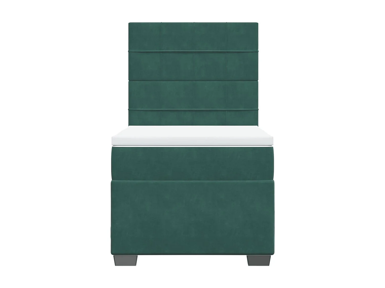 Giroletto a Molle con Materasso Verde Scuro 80x200 cm Velluto