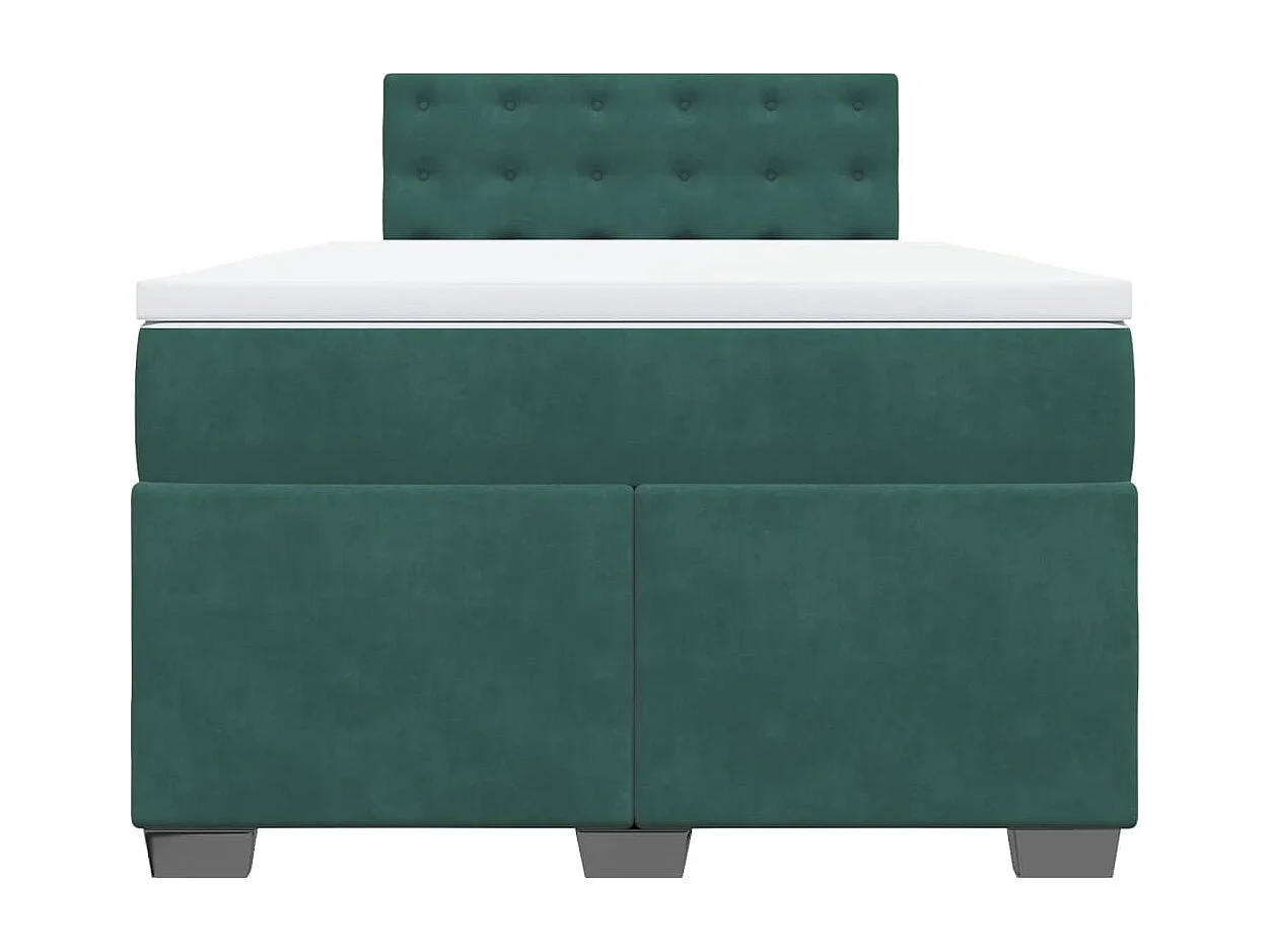 Sommier à lattes de lit et matelas Vert foncé 120x200cm Velours