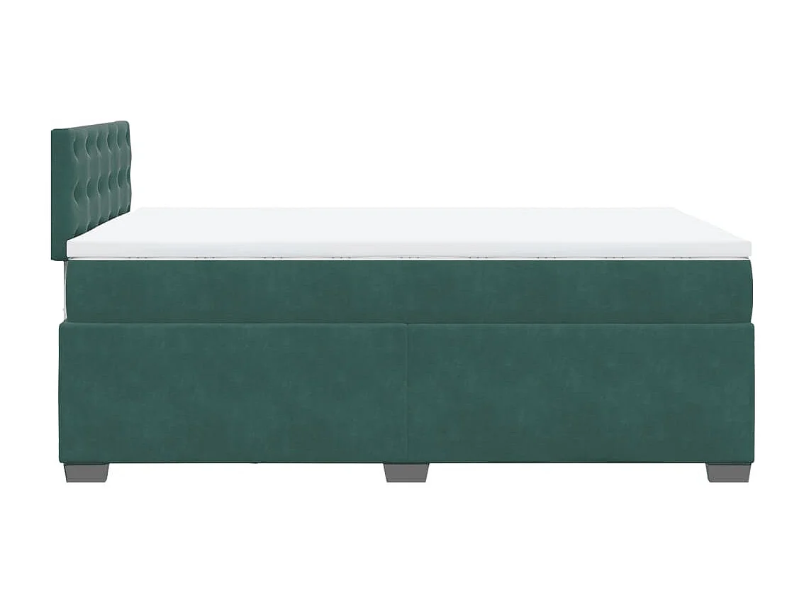 Sommier à lattes de lit et matelas Vert foncé 120x200cm Velours