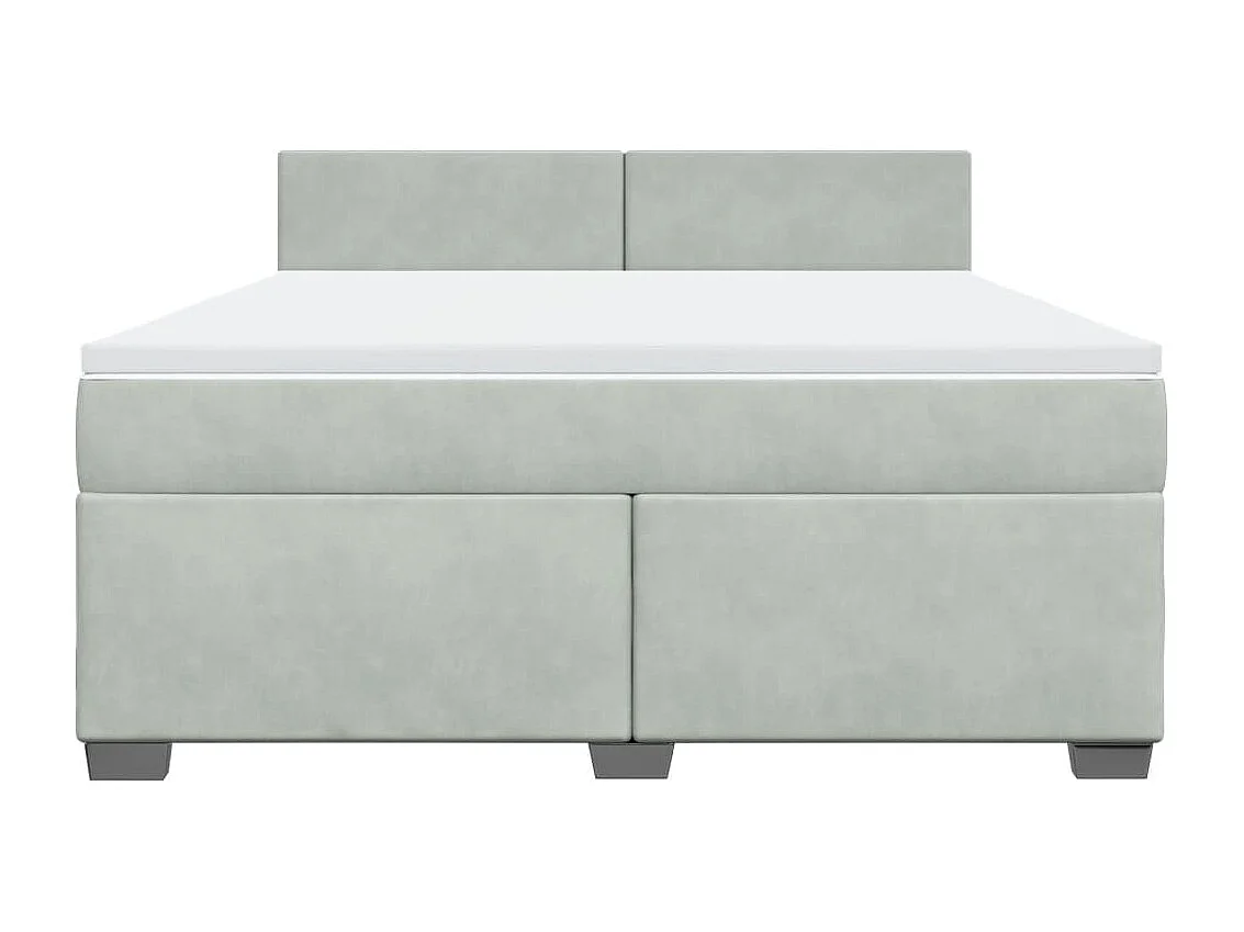 Giroletto a Molle con Materasso Grigio Chiaro 180x200cm Velluto