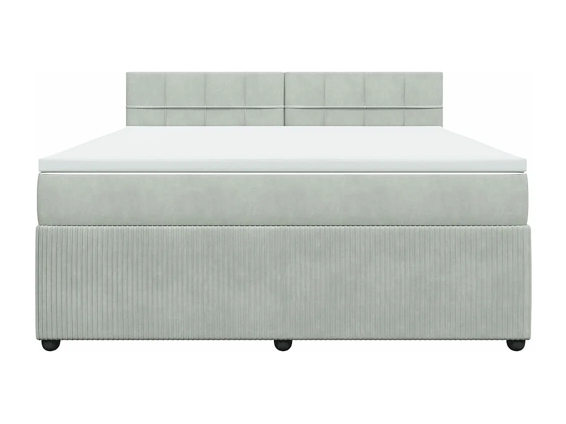 Sommier à lattes de lit et matelas Gris clair 180x200cm Velours