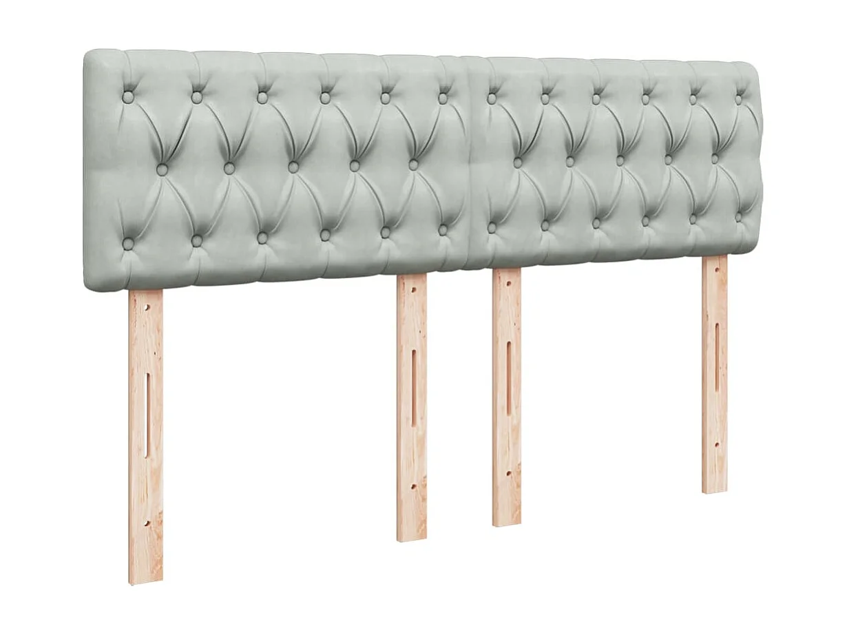 Cama box spring con colchón terciopelo gris claro 160x200 cm