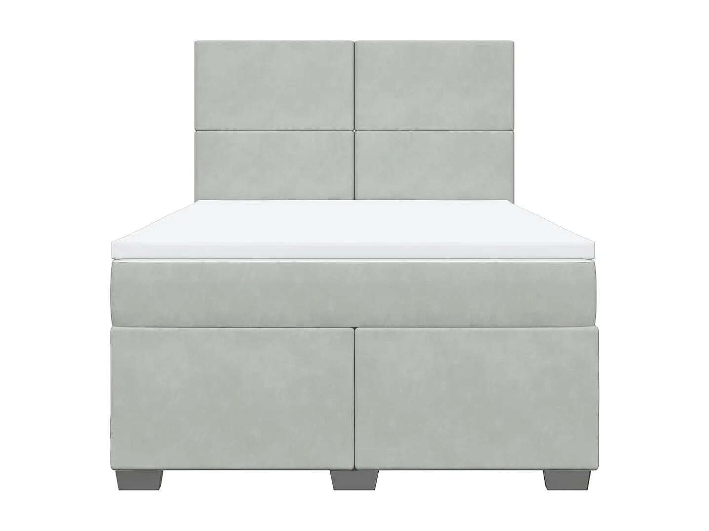 Boxspringbett mit Matratze Hellgrau 140x190 cm Samt