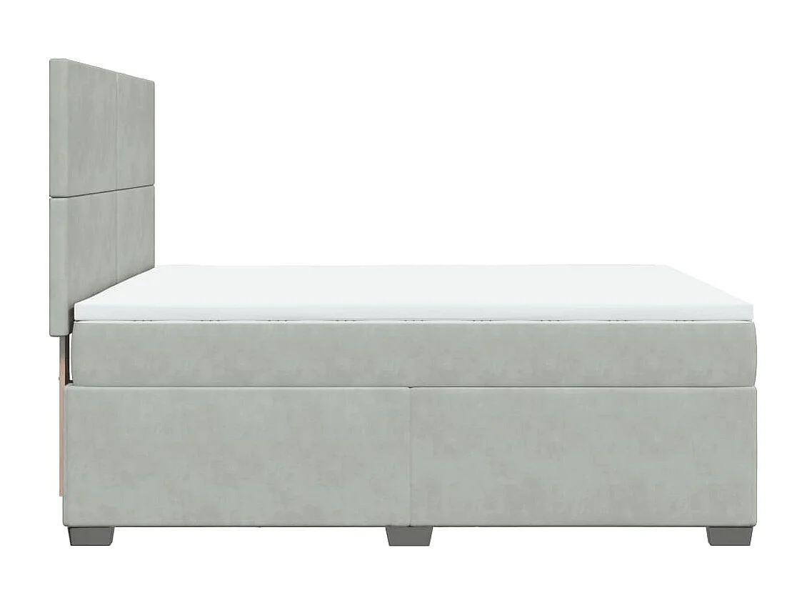 Boxspringbett mit Matratze Hellgrau 140x190 cm Samt