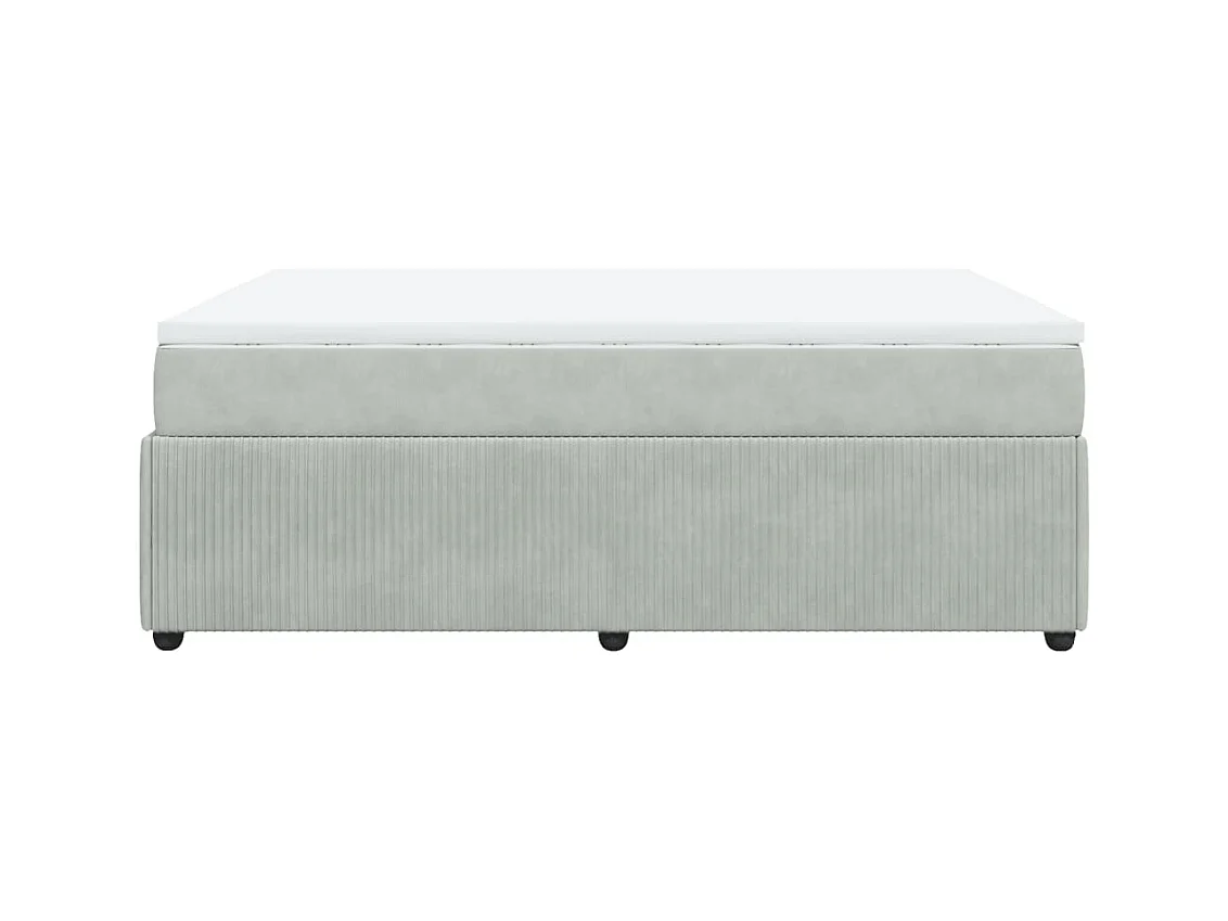 Giroletto a Molle con Materasso Grigio Chiaro 160x200cm Velluto