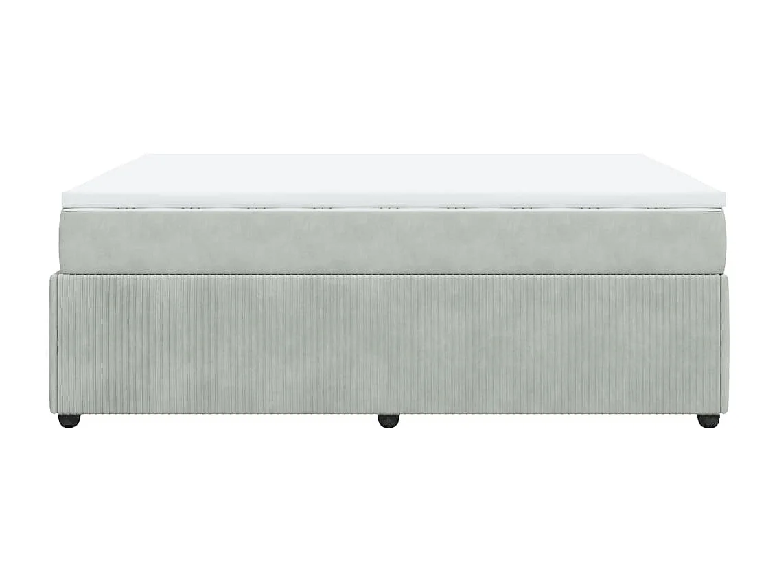 Boxspring met matras fluweel lichtgrijs 160x200 cm