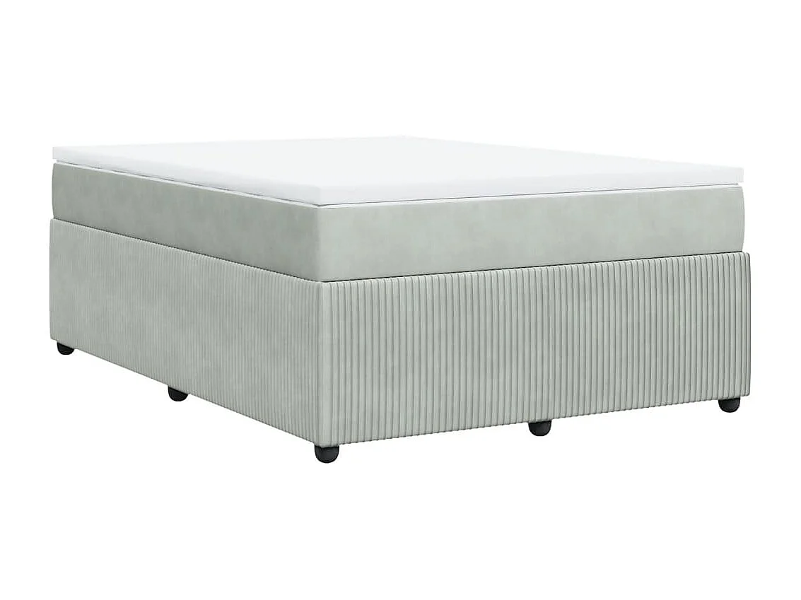 Boxspring met matras fluweel lichtgrijs 160x200 cm