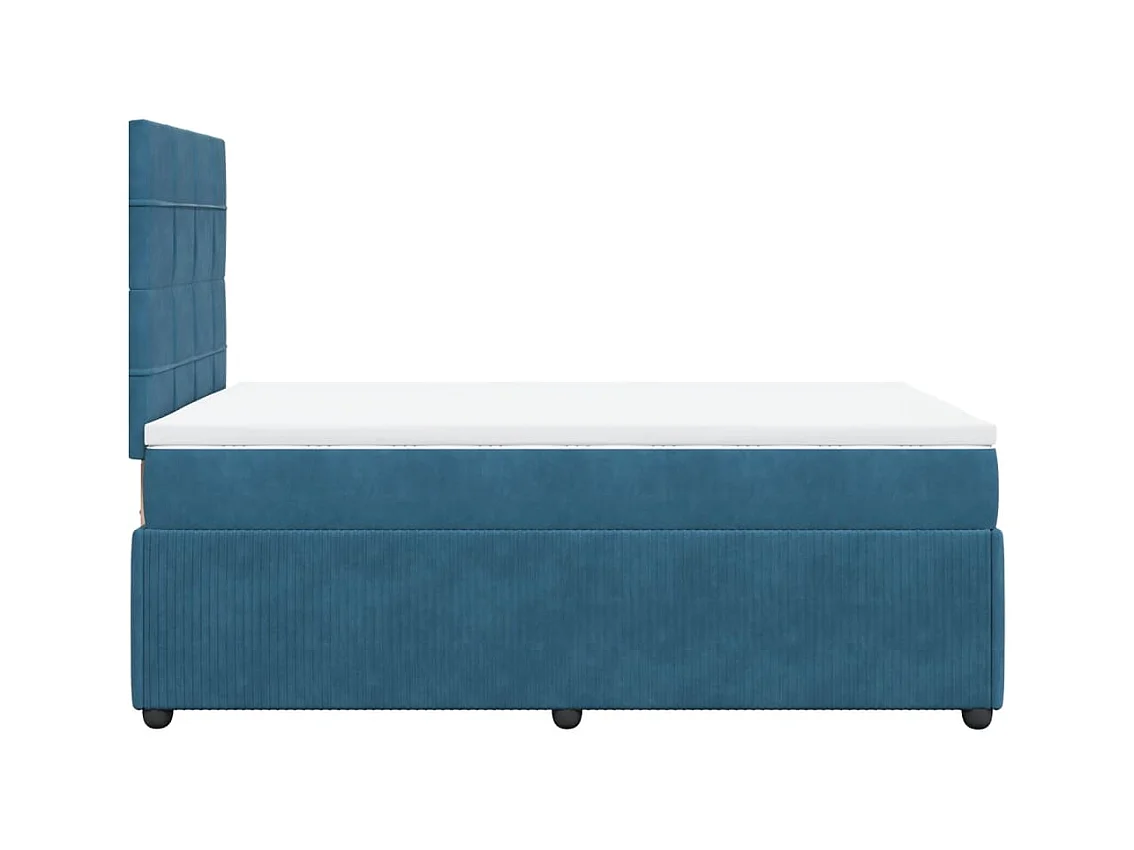 Boxspring met matras fluweel blauw 120x190 cm