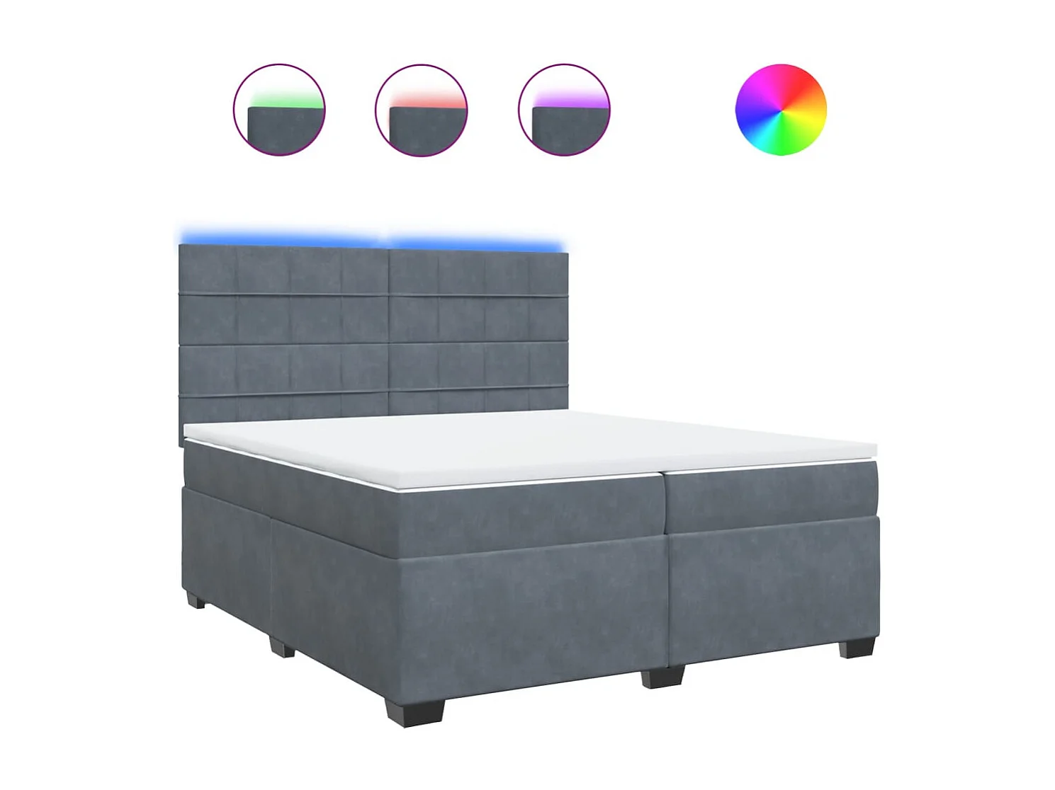 Boxspring met matras fluweel donkergrijs 200x200 cm