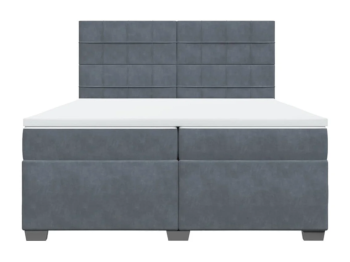 Boxspring met matras fluweel donkergrijs 200x200 cm