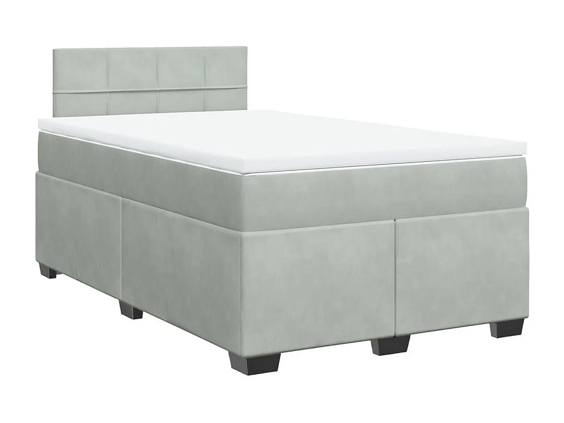 Sommier à lattes de lit et matelas gris clair 120x190cm velours