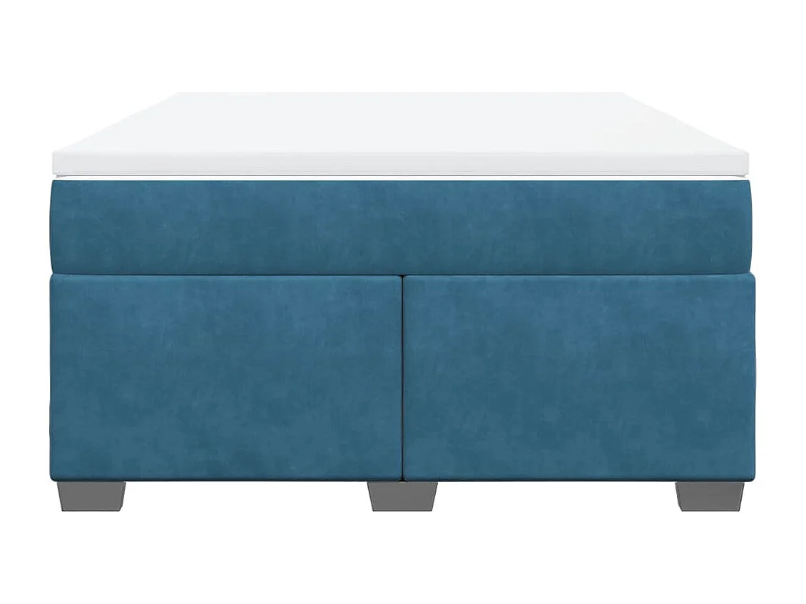 Sommier à lattes de lit et matelas Bleu foncé 140x190cm Velours