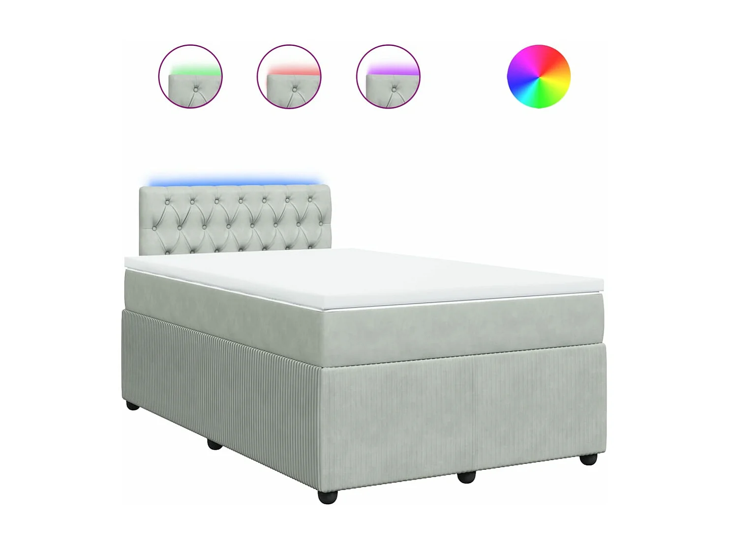 Boxspringbett mit Matratze Hellgrau 120x200 cm Samt