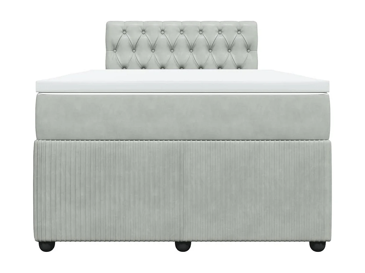 Boxspringbett mit Matratze Hellgrau 120x200 cm Samt