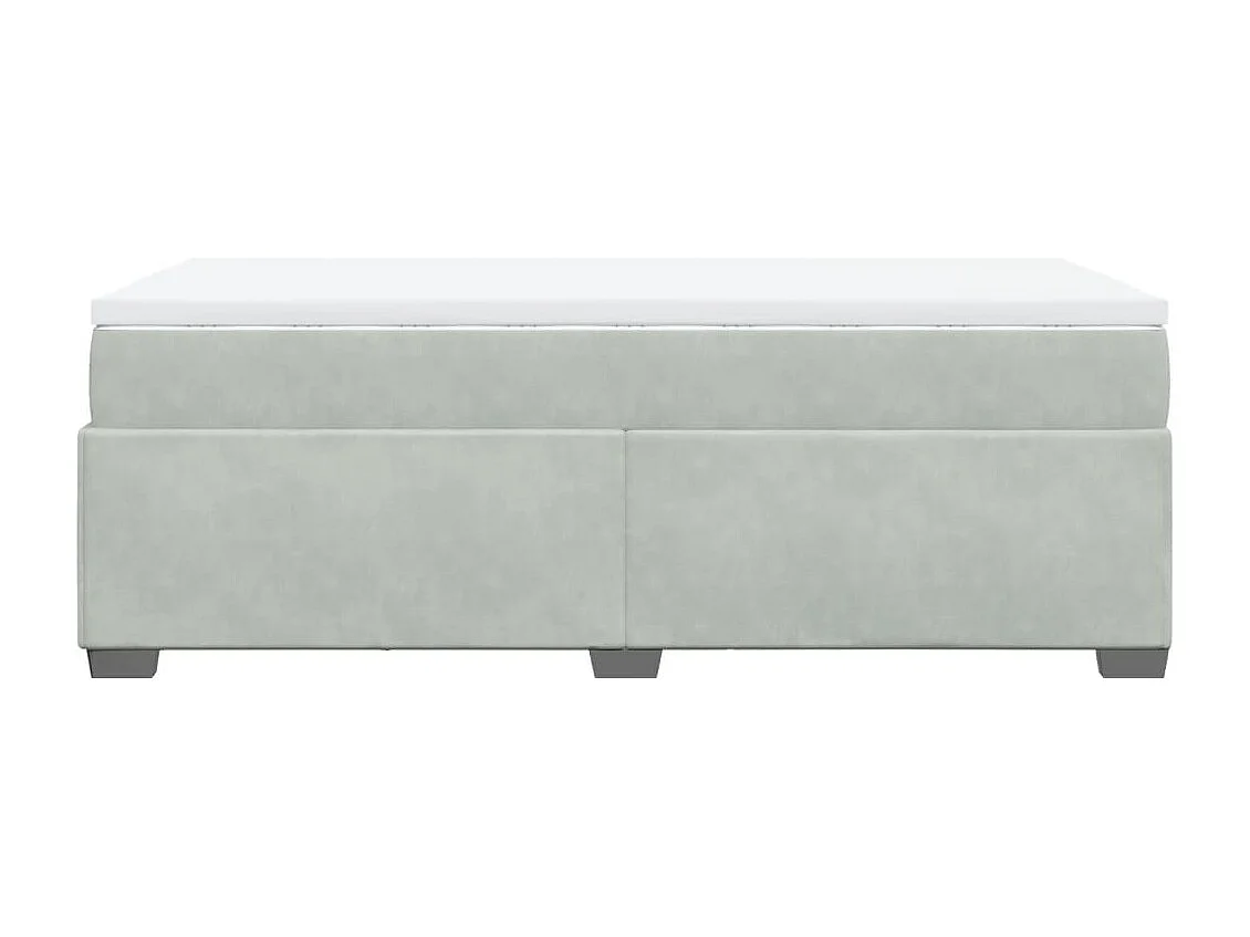 Cama com molas/colchão 100x200 cm veludo cinza-claro