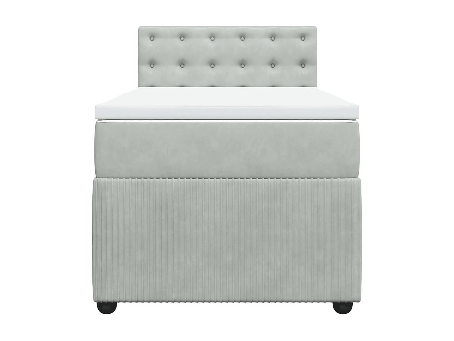 Giroletto a Molle con Materasso Grigio Chiaro 100x200cm Velluto