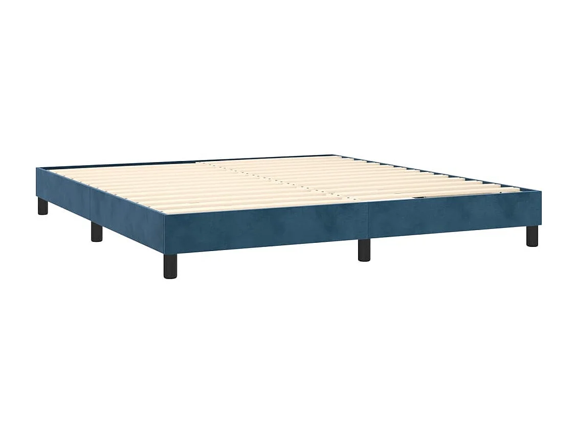 Boxspring met matras fluweel donkerblauw 180x200 cm
