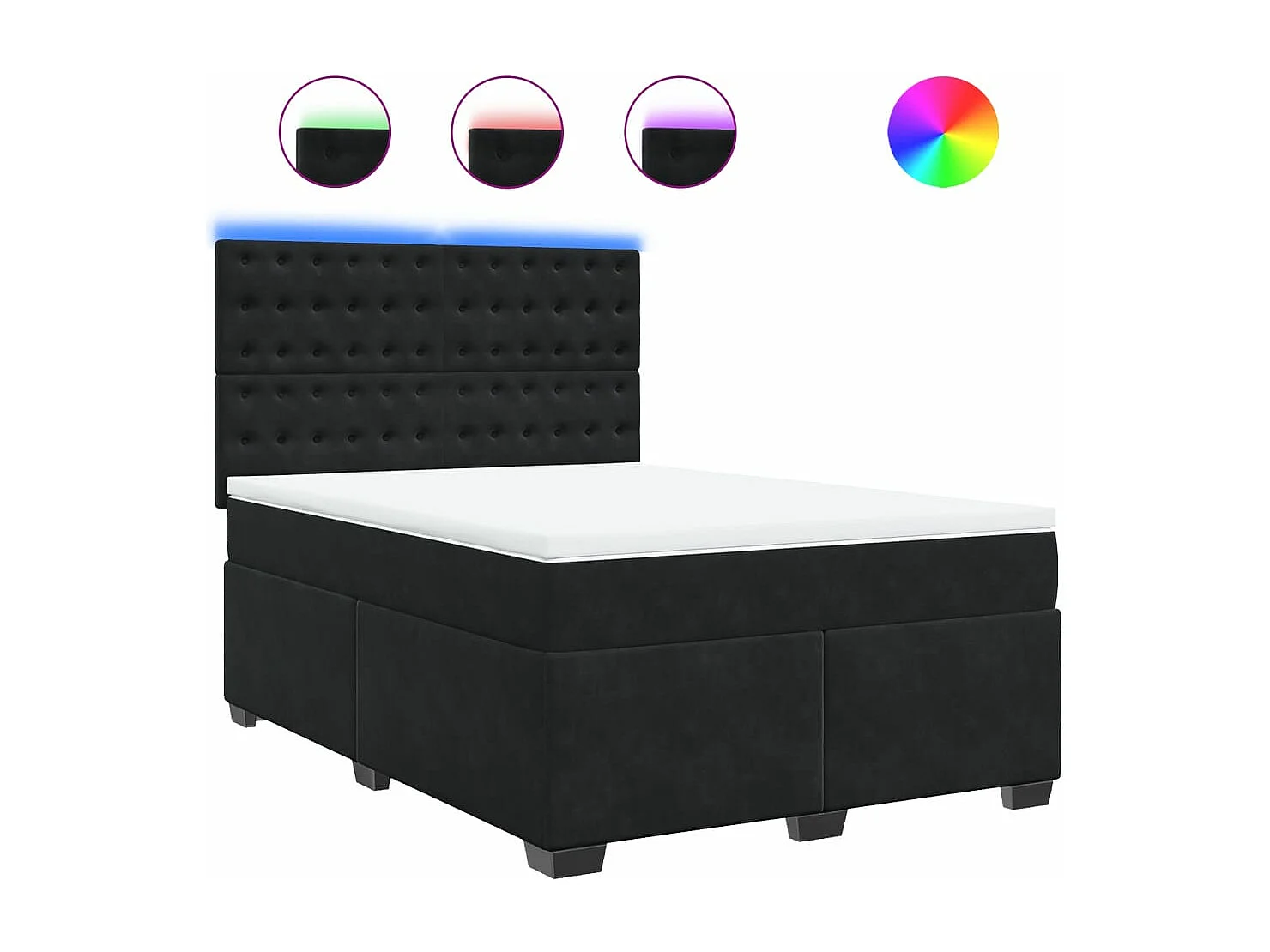 Boxspring met matras fluweel zwart 160x200 cm