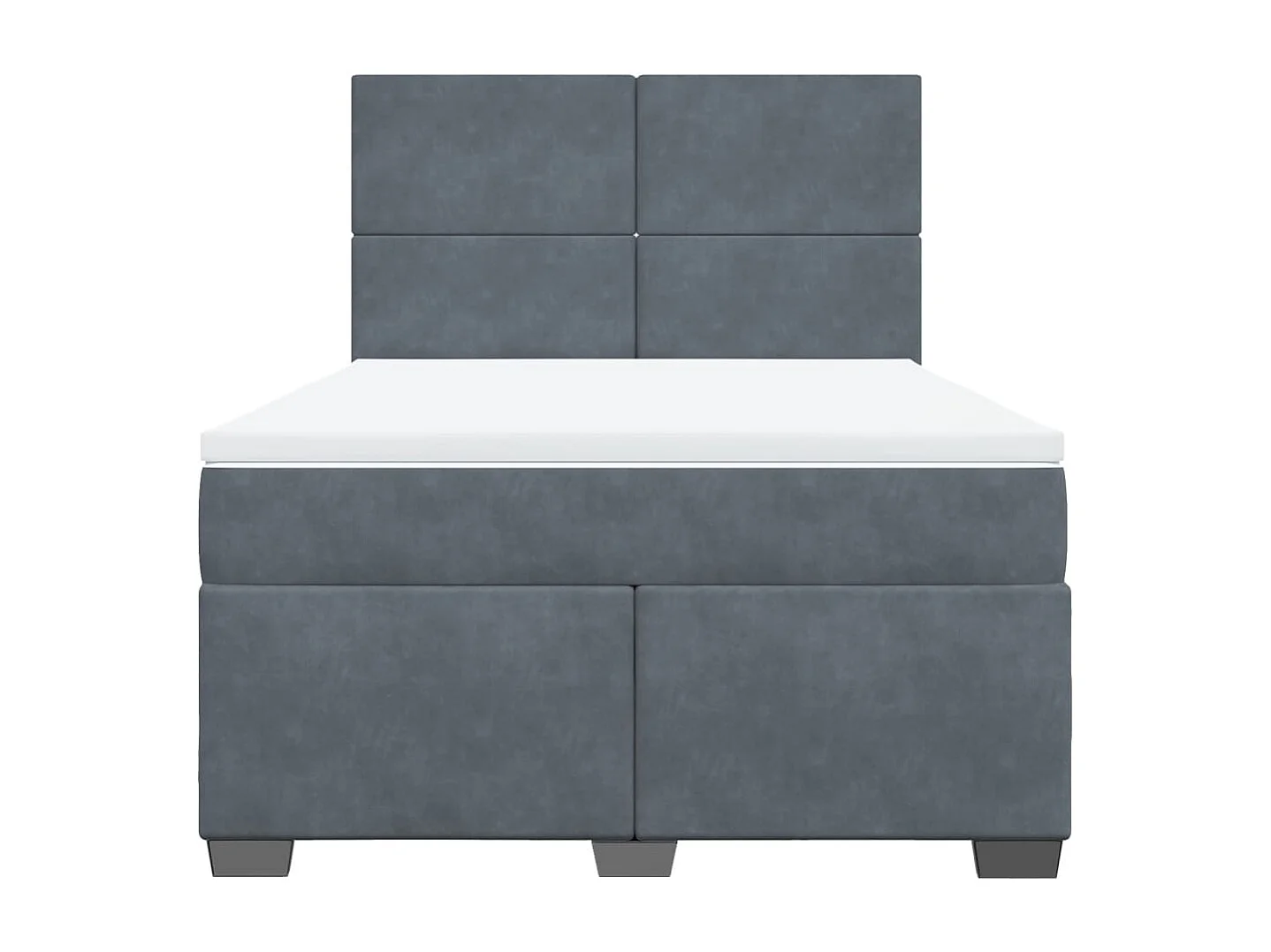 Giroletto a Molle con Materasso Grigio Scuro 140x200 cm Velluto